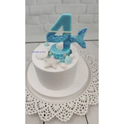 Tortendeko für ein Geburtstag Meerjungfrau Zahl