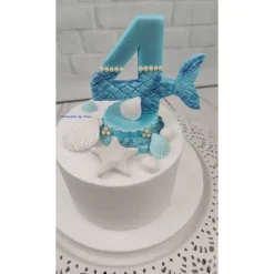 Tortendeko für ein Geburtstag Meerjungfrau Zahl