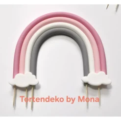 Tortendeko Tortentopper Regenbogen pastell , Rainbow