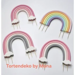 Tortendeko Tortentopper Regenbogen pastell , Rainbow