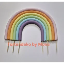 Tortendeko Tortentopper Regenbogen pastell , Rainbow