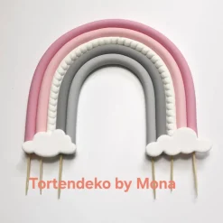 Tortendeko Tortentopper Regenbogen pastell , Rainbow