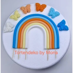 Tortendeko Tortentopper Regenbogen pastell , Rainbow
