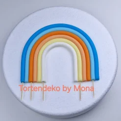 Tortendeko Tortentopper Regenbogen pastell , Rainbow