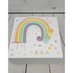 Tortendeko Tortentopper Regenbogen pastell , Rainbow