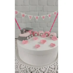 Tortendeko Tortentopper Tortenaufleger Taufe Zug Mädchen