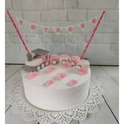 Tortendeko Tortentopper Tortenaufleger Taufe Zug Mädchen