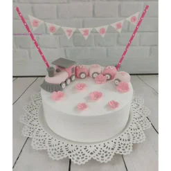 Tortendeko Tortentopper Tortenaufleger Taufe Zug Mädchen