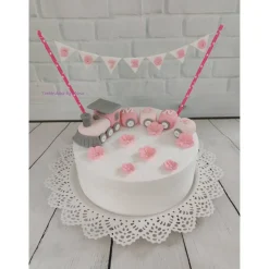 Tortendeko Tortentopper Tortenaufleger Taufe Zug Mädchen