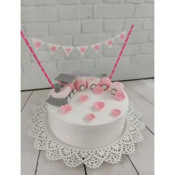 Tortendeko Tortentopper Tortenaufleger Taufe Zug Mädchen