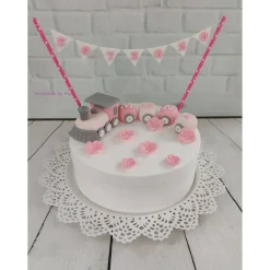 Tortendeko Tortentopper Tortenaufleger Taufe Zug Mädchen