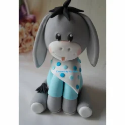 Tortendeko Tortentopper Tortenaufleger Fondant Fondantdeko  Geburtstag Taufe Geburt Esel Pferd Mädchen Junge blau rosa