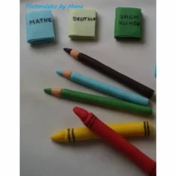 Tortendeko Tortentopper Tortenaufleger Fondant Zuckerfigur Schulset Einschulung