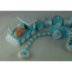 Tortendeko Tortentopper Tortendeko Fondant Zuckerfigur Zug Taufe,Geburt