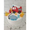 Tortendeko Tortentopper Tortenaufleger Fondant Zuckerfigur Feuerwehr Feuerwehrset Feuer Flammen