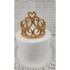 Tortendeko Tortentopper Tortenaufleger Fondant Zuckerfigur Mädchen Krone Prinzessin Gold