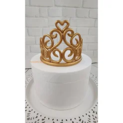 Tortendeko Tortentopper Tortenaufleger Fondant Zuckerfigur Mädchen Krone Prinzessin Gold