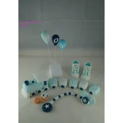 Tortendeko Tortentopper Tortenaufleger Fondant Zuckerfigur Zug für Taufe