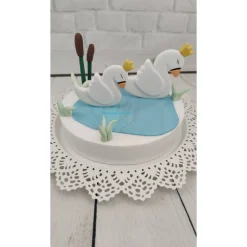 Tortendeko Tortentopper Zuckerfigur Schwanenkönig/ Königin See