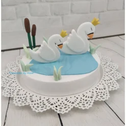 Tortendeko Tortentopper Zuckerfigur Schwanenkönig/ Königin See