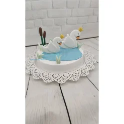 Tortendeko Tortentopper Zuckerfigur Schwanenkönig/ Königin See