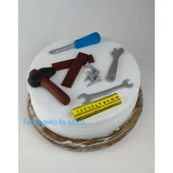 Tortendeko Tortentopper Zuckerfigur  Handwerker Handwerk Hausbau