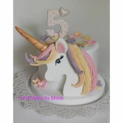 Tortendeko Tortentopper Zuckerfigur  Einhorn RegenbogenGeburtstag