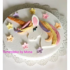 Tortendeko Tortentopper Zuckerfigur  Einhorn RegenbogenGeburtstag