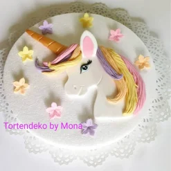 Tortendeko Tortentopper Zuckerfigur  Einhorn RegenbogenGeburtstag