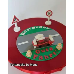 Tortendeko Tortentopper Zuckerfigur  Führerschein Prüfung
