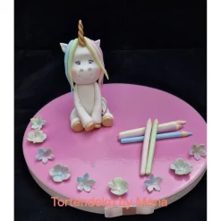 Tortendeko Tortentopper Zuckerfigur  Einhorn Regenbogen Einschulung Deko