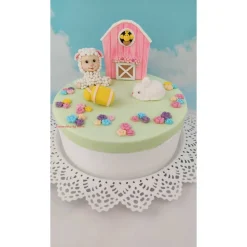 Tortendeko Tortentopper Zuckerfigur Fondantfigur Bauernhof für Mädchen Schaf Kuh Schwein