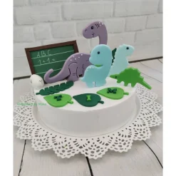 Tortendeko Tortentopper Zuckerfigur Dinosaurier Set zur Einschulung Dino Saurus