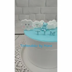 Tortendeko Tortentopper Zuckerfigur Wolken Set Taufe Geburt  Geburtstag