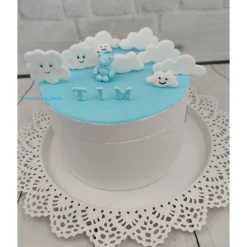 Tortendeko Tortentopper Zuckerfigur Wolken Set Taufe Geburt  Geburtstag