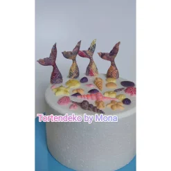 Tortendeko Tortentopper Zuckerfigur  Unterwasser  Meerjungfrauen Deko