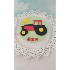 Tortendeko Tortentopper Zuckerfigur Fondantfigur Bauernhof Traktor Schlepper Aufleger