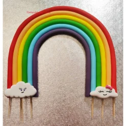 Tortendeko Tortentopper Zuckerfigur Regenbogen Schmetterlinge Taufe Geburt  Geburtstag