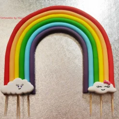 Tortendeko Tortentopper Zuckerfigur Regenbogen Schmetterlinge Taufe Geburt  Geburtstag