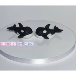 Tortendeko Tortentopper Zuckerfigur  Hochzeit Orca Paar