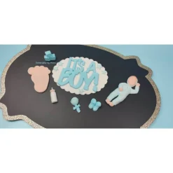 Tortendeko Tortentopper Zuckerfigur Fondantfigur Baby Baby Shower Party  Geburt