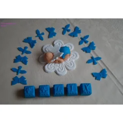 Tortendeko TortentopperTortenaufleger Fondant Zuckerfigur Baby,Taufe
