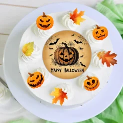 Tortendekoration Aufleger Set Halloween Kürbis herbst Blätter Muffin cupcakes Kuchen essbare Dekoration