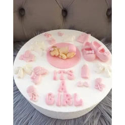 Tortendekoration Baby, ITS a Girl, Fondant Figuren Babyparty