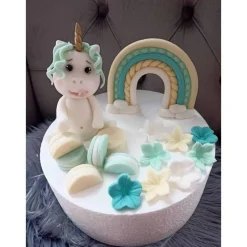 Tortendekoration Einhorn, Fondant Figuren Einhorn,