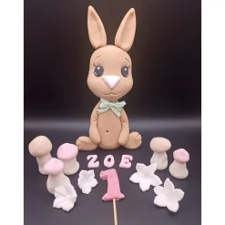 Tortendekoration Hase, Caketopper, Fondant Figur Hase, Geburtstagsdekoration, Tierfiguren, Zuckerfiguren,