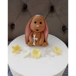 Tortendekoration Hase, Taufe, Fondant Figuren Taufe