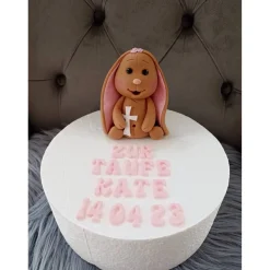 Tortendekoration Hase, Taufe, Fondant Figuren Taufe