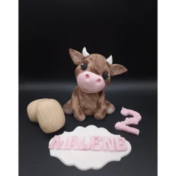 Tortendekoration Kalb, Fondant Figuren Kälbchen,