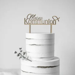 Tortenstecker Kommunion Tortendeko Holz Cake Topper
